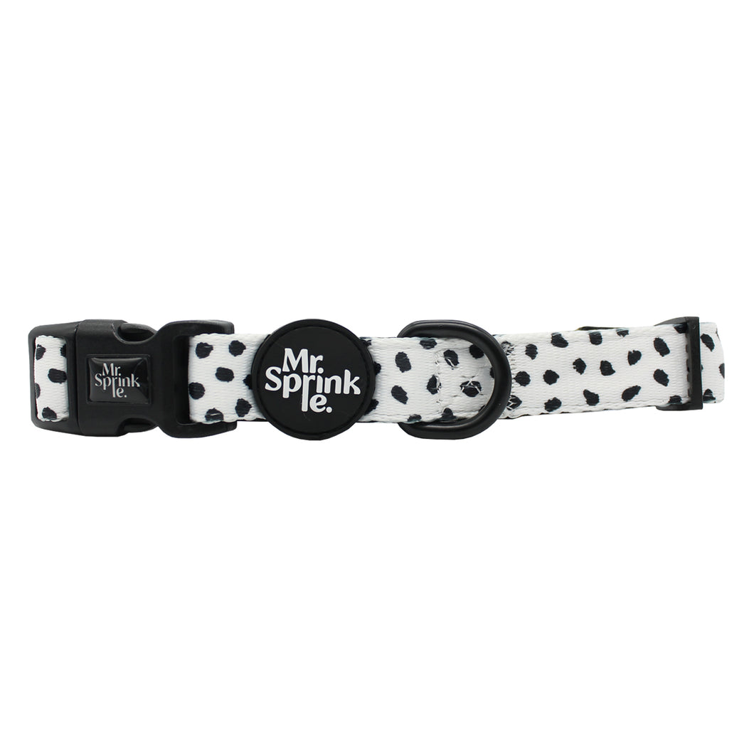 Polka Pup Collar - Black / White